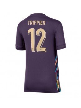 Billige England Kieran Trippier #12 Bortedrakt Dame EM 2024 Kortermet